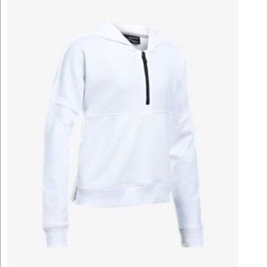 Under Armour White Stretch Fleece Ridge Half-zip Hoodie